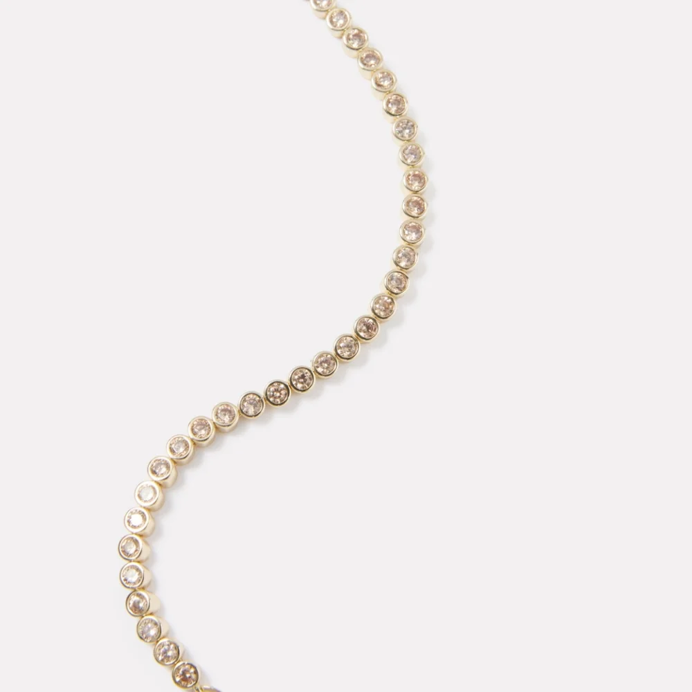 EVEREVE NWT 14K Gold Plated Brass Rhinestone Sparkle Necklace